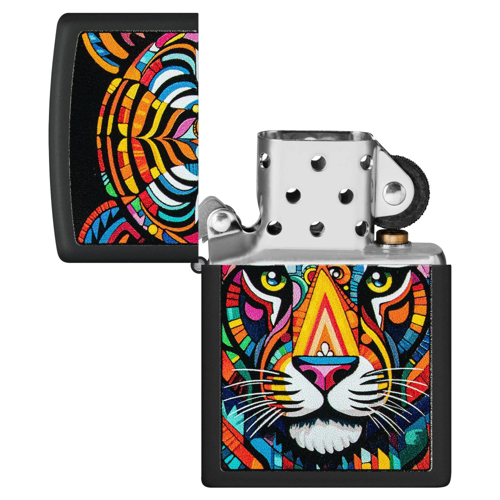 Зажигалка ZIPPO Tiger Stripes Design Black Matte 46235