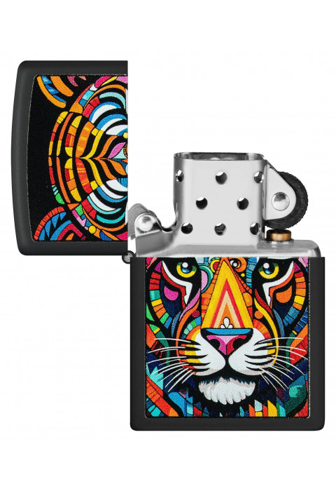 Зажигалка ZIPPO Tiger Stripes Design Black Matte 46235
