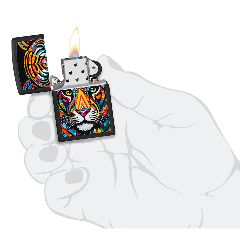 Зажигалка ZIPPO Tiger Stripes Design Black Matte 46235