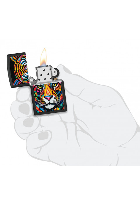 Зажигалка ZIPPO Tiger Stripes Design Black Matte 46235