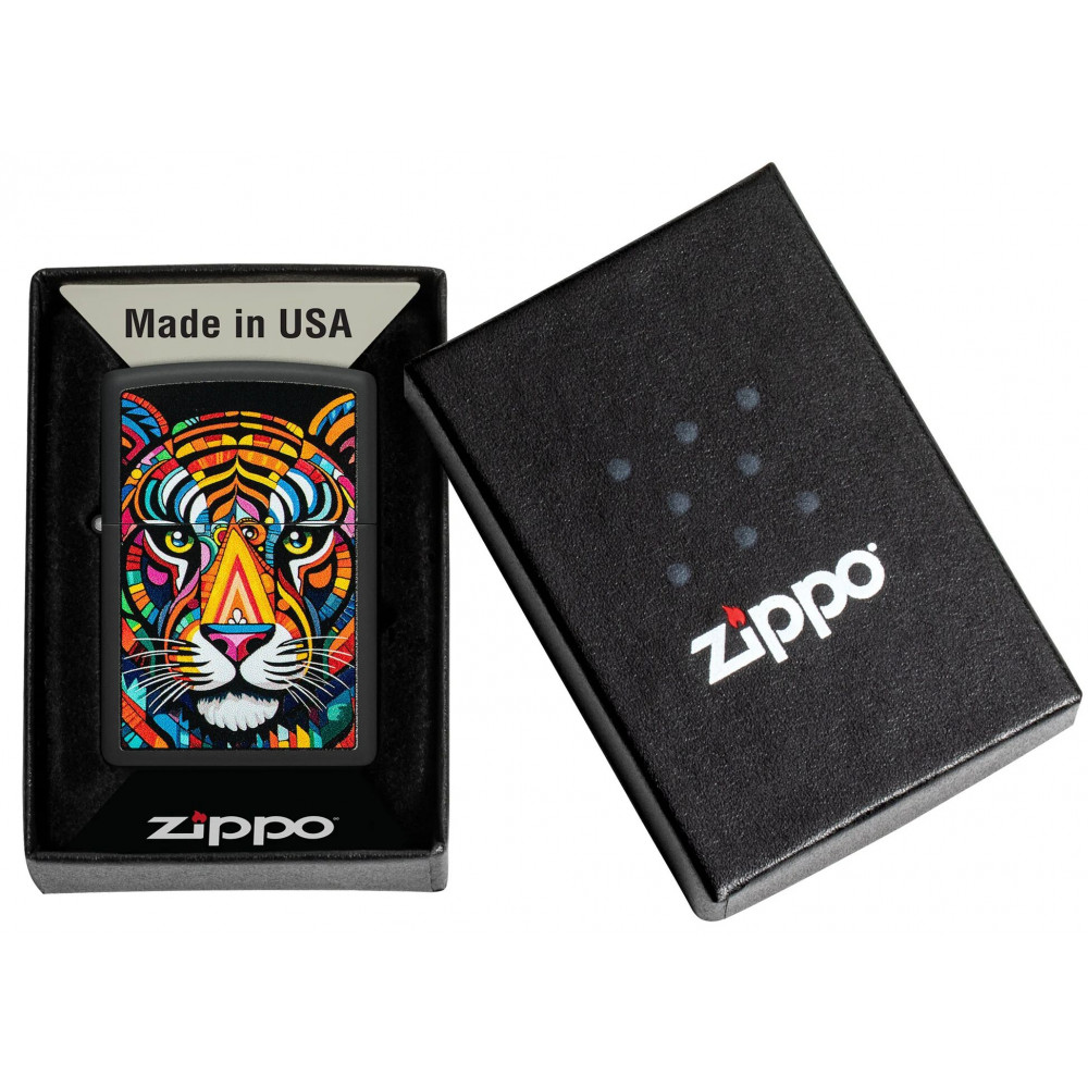 Зажигалка ZIPPO Tiger Stripes Design Black Matte 46235