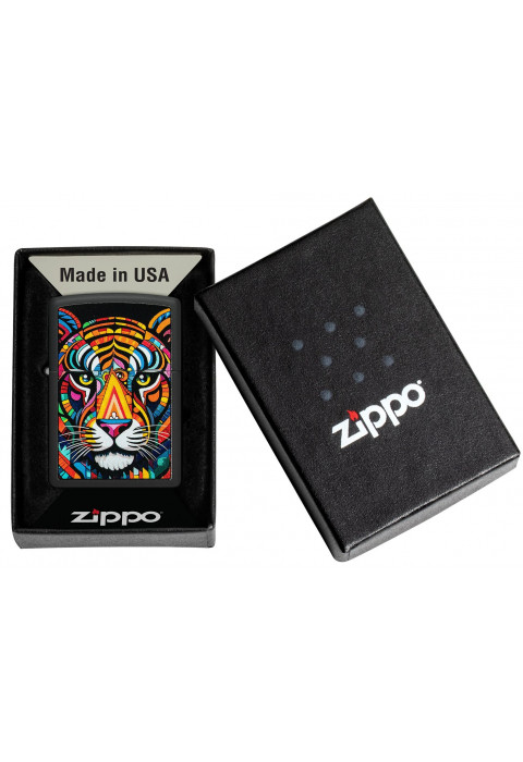 Зажигалка ZIPPO Tiger Stripes Design Black Matte 46235