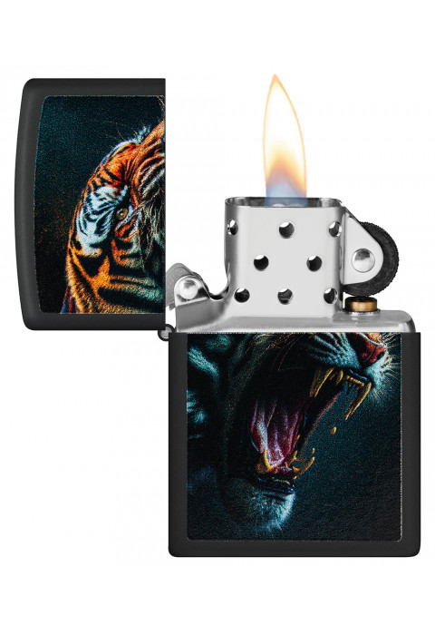 Зажигалка ZIPPO Tiger Roar Design Black Matte 46241