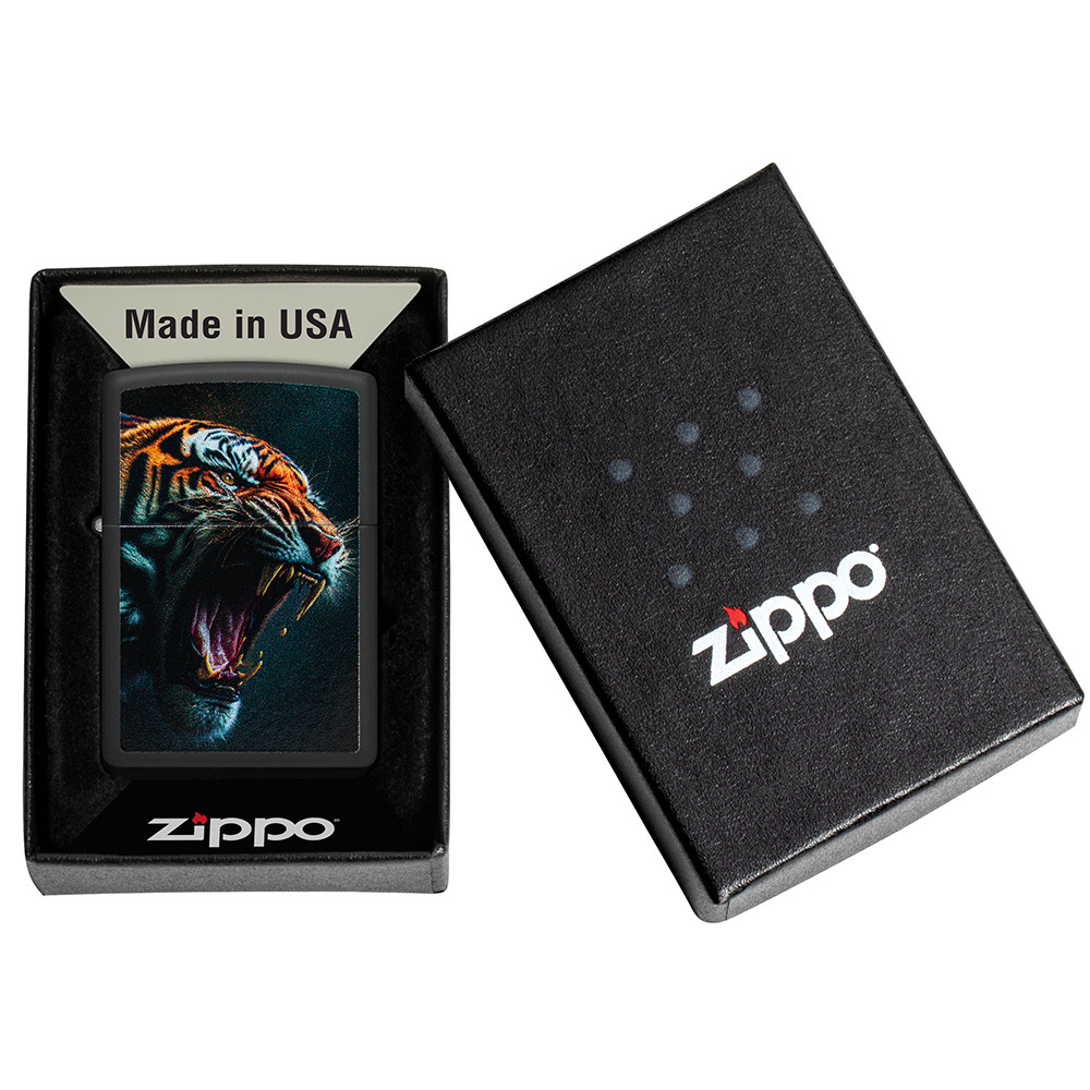 Зажигалка ZIPPO Tiger Roar Design Black Matte 46241