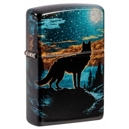 Зажигалка ZIPPO Moonlight Wolf Design 540 Tumbled Chrome 46252