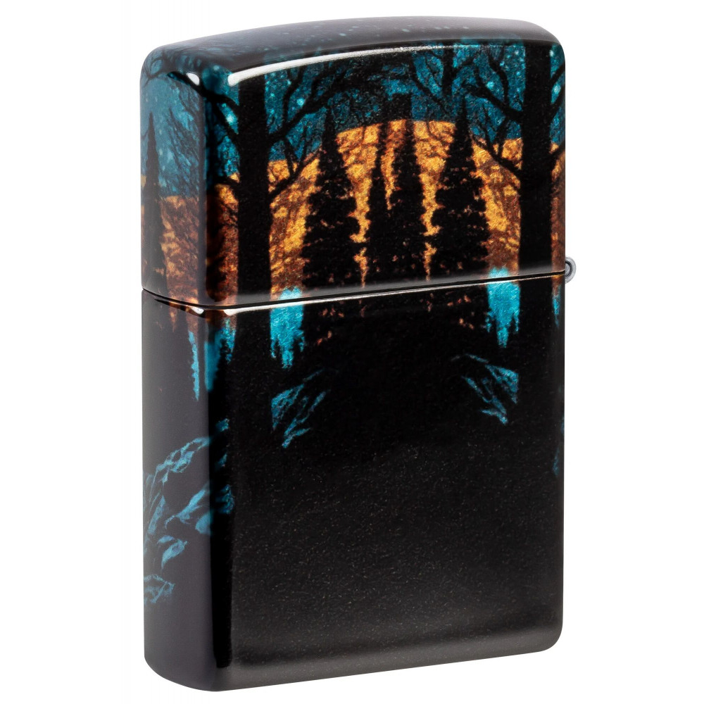 Зажигалка ZIPPO Moonlight Wolf Design 540 Tumbled Chrome 46252