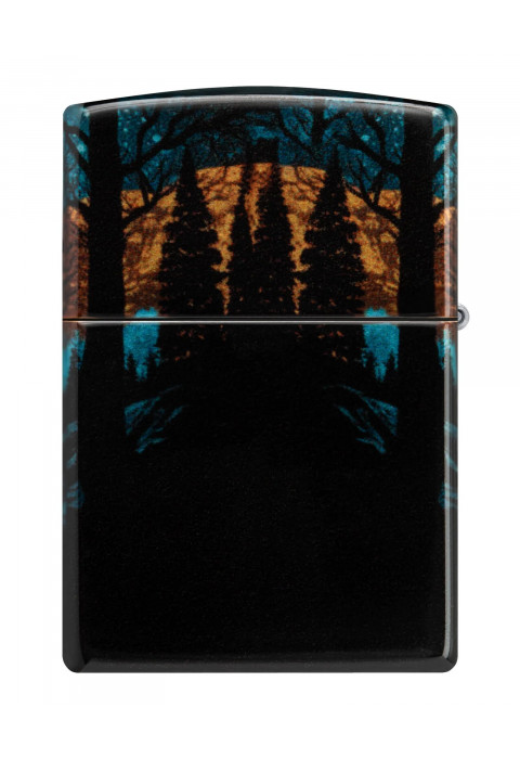 Зажигалка ZIPPO Moonlight Wolf Design 540 Tumbled Chrome 46252