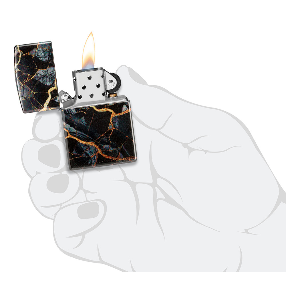 Зажигалка ZIPPO Fusion Marble Design 540 Tumbled Chrome 46255