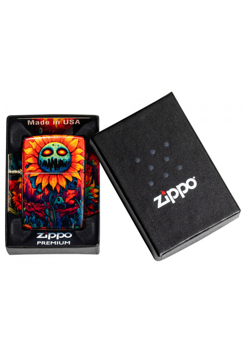Зажигалка ZIPPO Spooky Sunflower 540 Tumbled Brass 46267