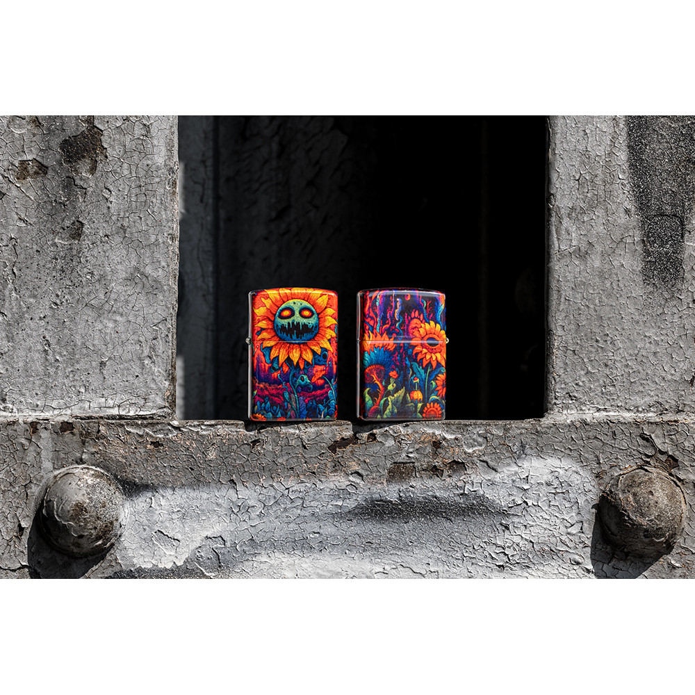Зажигалка ZIPPO Spooky Sunflower 540 Tumbled Brass 46267