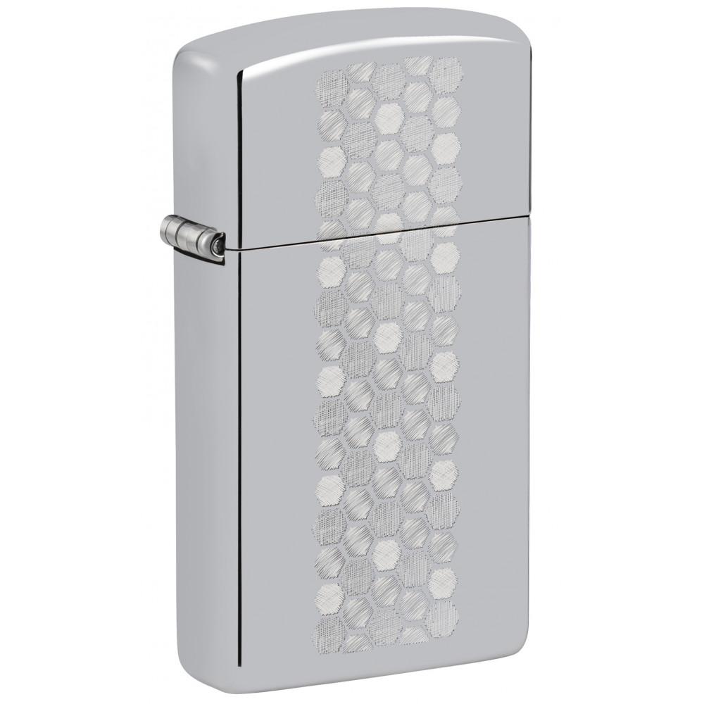 Зажигалка ZIPPO Slim® Honeycomb Design High Polish Chrome 46270