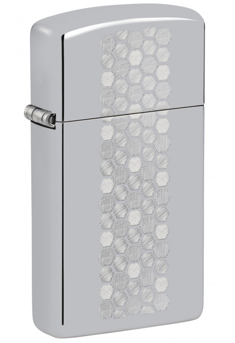 Зажигалка ZIPPO Slim® Honeycomb Design High Polish Chrome 46270