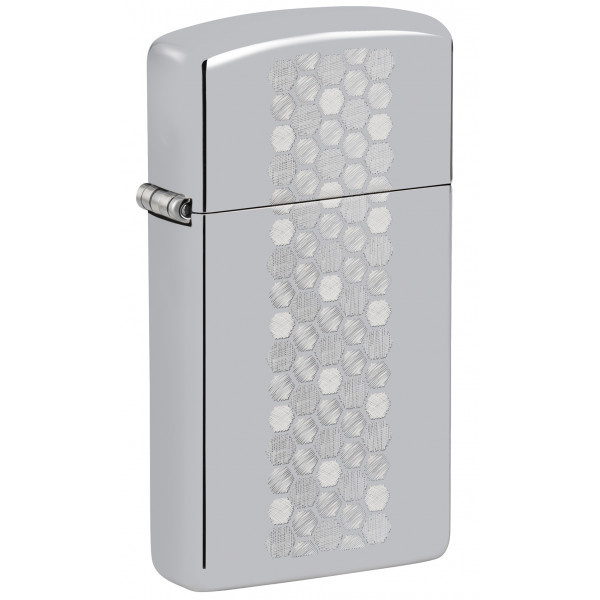 Зажигалка ZIPPO Slim® Honeycomb Design High Polish Chrome 46270