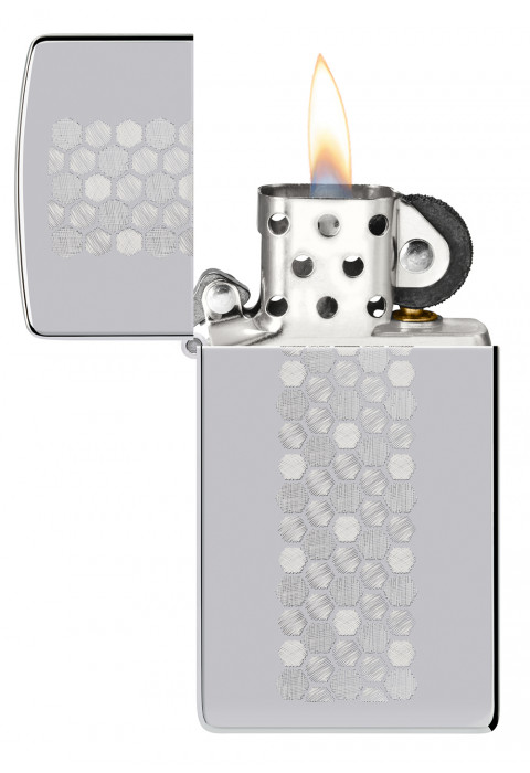 Зажигалка ZIPPO Slim® Honeycomb Design High Polish Chrome 46270