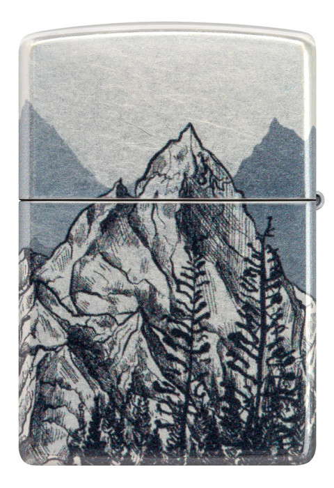 Зажигалка ZIPPO Mountain Sketch 540 Tumbled Chrome 46280