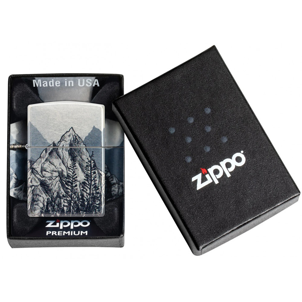 Зажигалка ZIPPO Mountain Sketch 540 Tumbled Chrome 46280