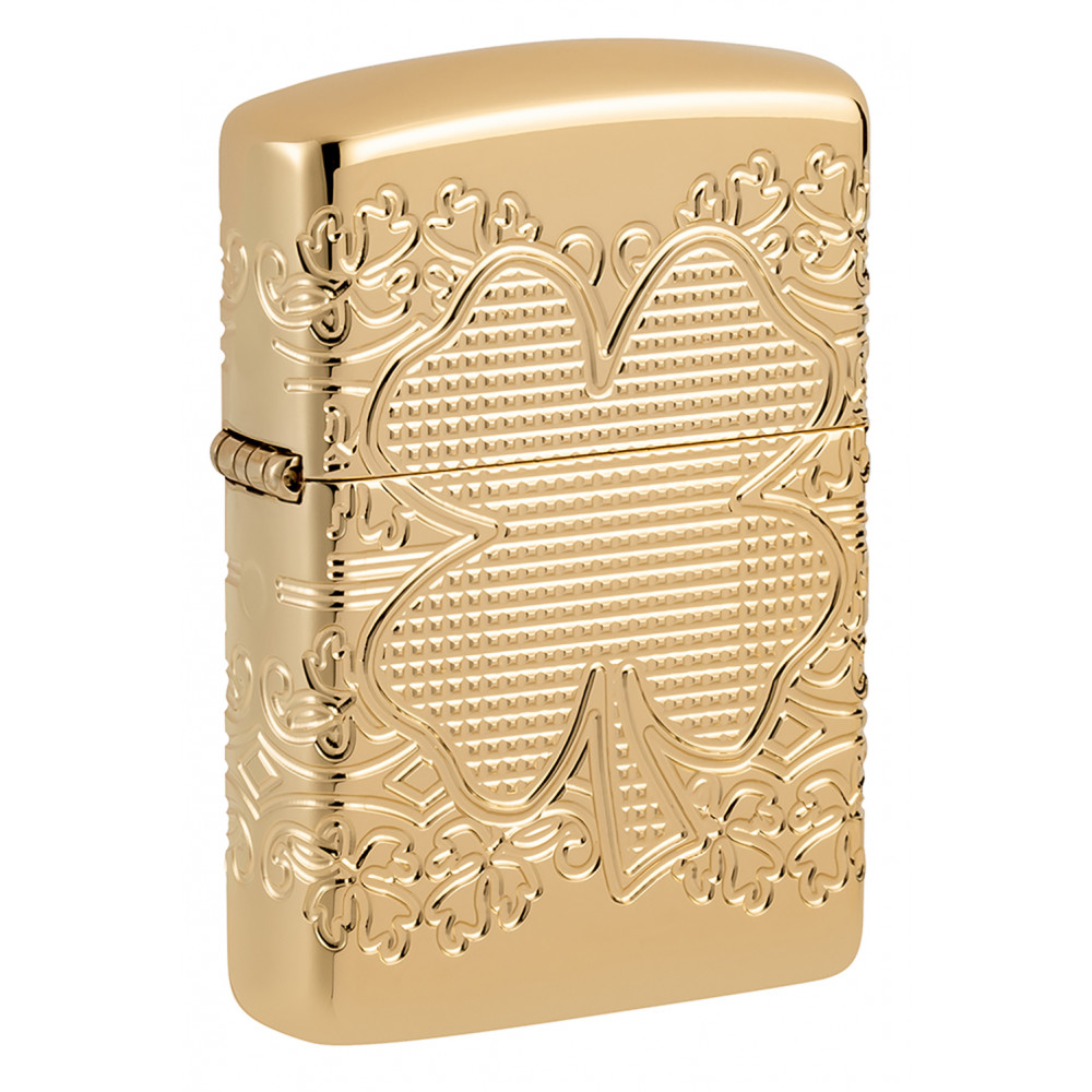 Зажигалка ZIPPO Armor® Lucky Clover High Polish Gold Plate 46301