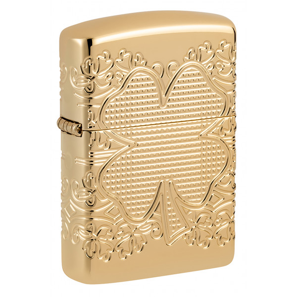Зажигалка ZIPPO Armor® Lucky Clover High Polish Gold Plate 46301