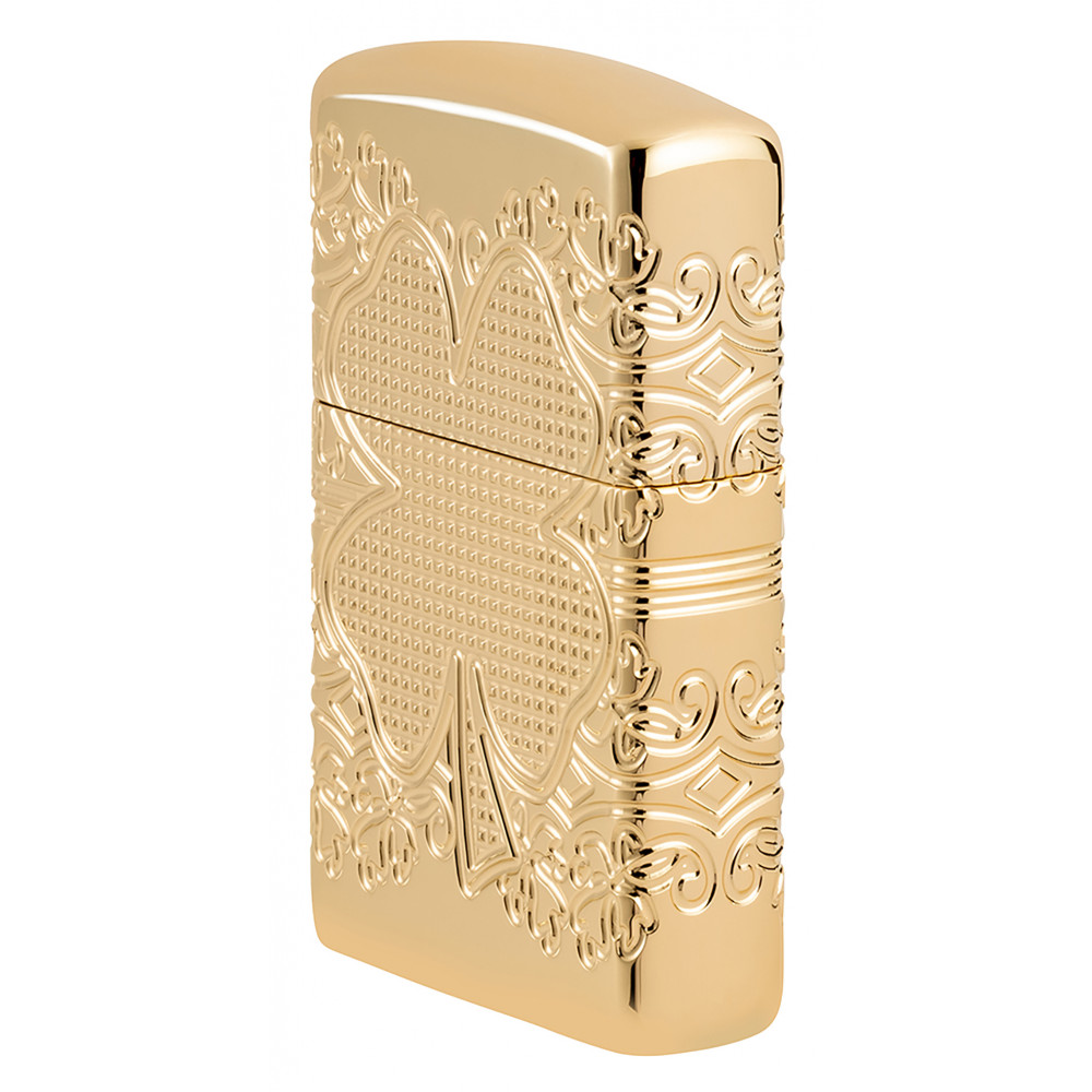 Зажигалка ZIPPO Armor® Lucky Clover High Polish Gold Plate 46301