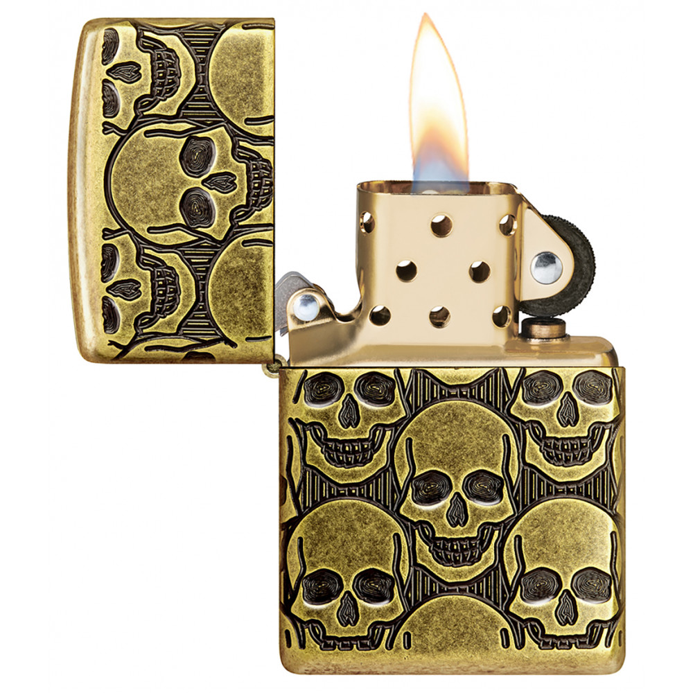 Зажигалка ZIPPO Armor® Cackling Cranium Antique Brass 46302