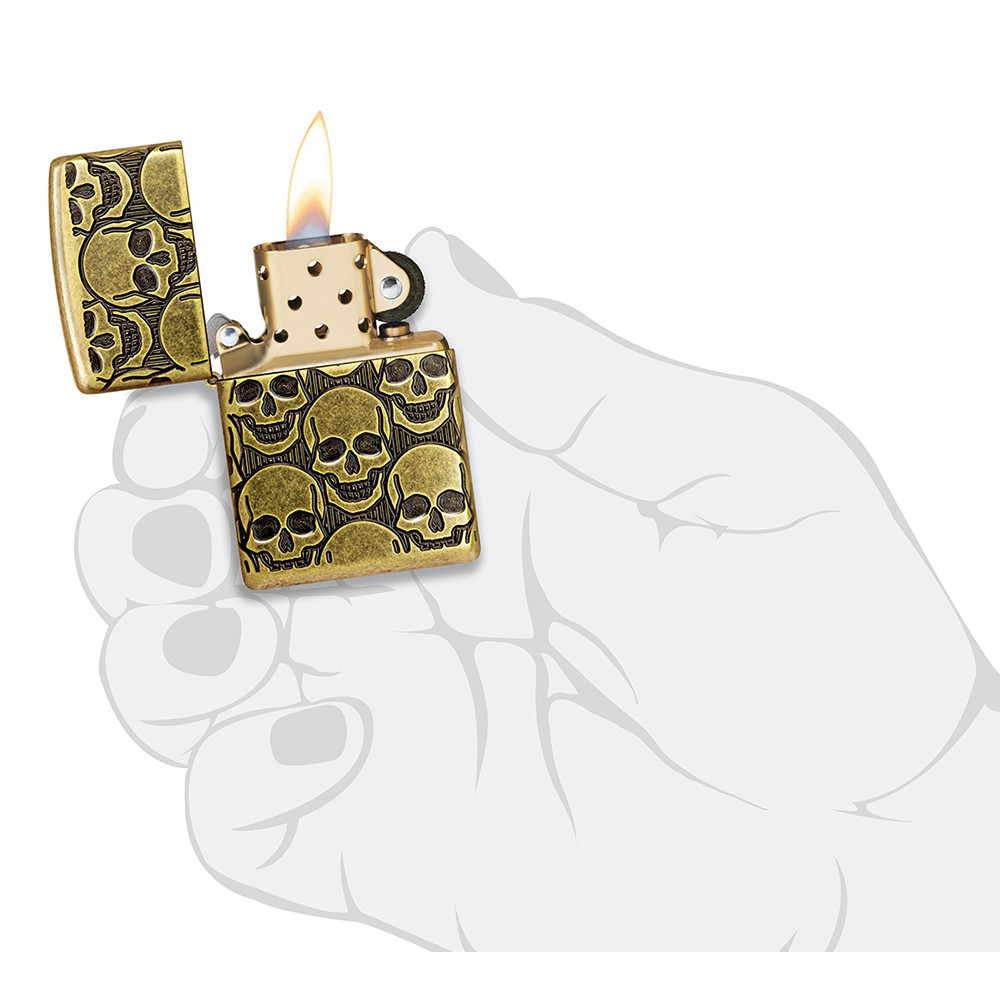 Зажигалка ZIPPO Armor® Cackling Cranium Antique Brass 46302