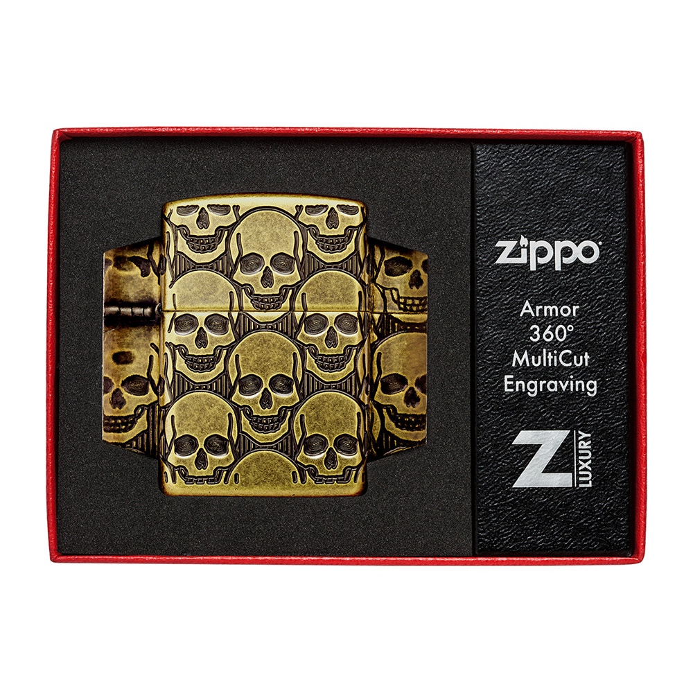 Зажигалка ZIPPO Armor® Cackling Cranium Antique Brass 46302