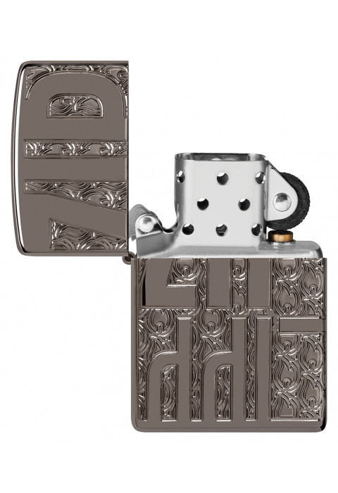 Зажигалка ZIPPO Reverse Carve Black Ice® 46312