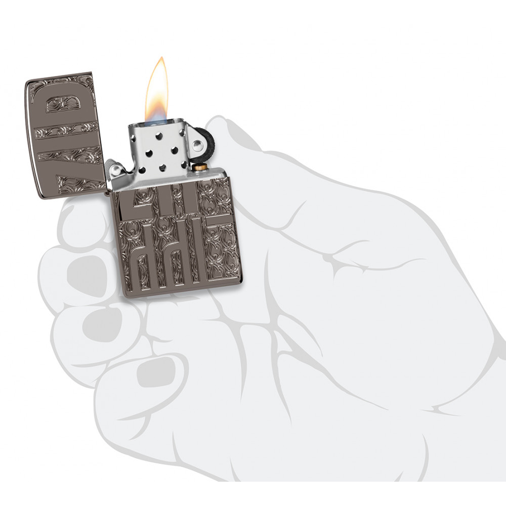 Зажигалка ZIPPO Reverse Carve Black Ice® 46312