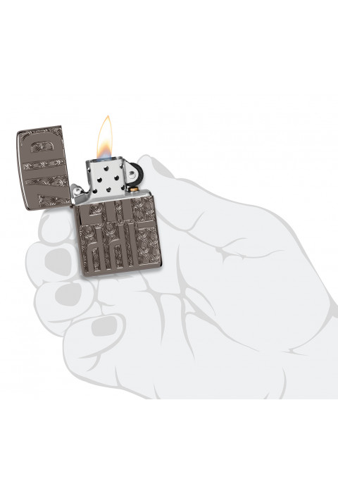 Зажигалка ZIPPO Reverse Carve Black Ice® 46312