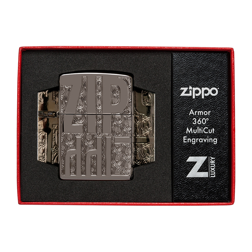 Зажигалка ZIPPO Reverse Carve Black Ice® 46312