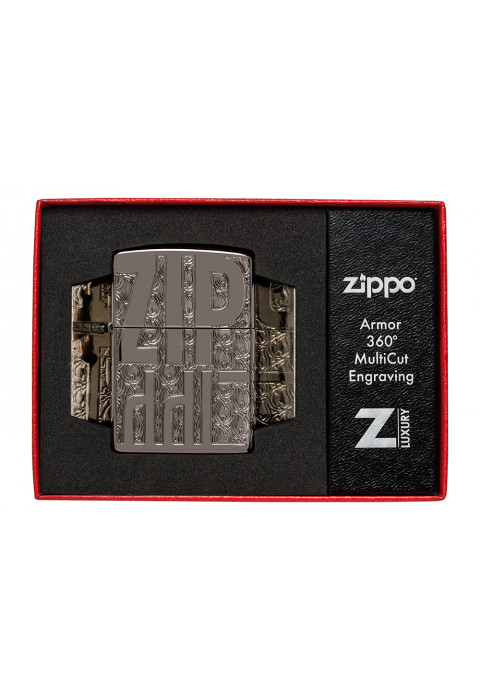 Зажигалка ZIPPO Reverse Carve Black Ice® 46312