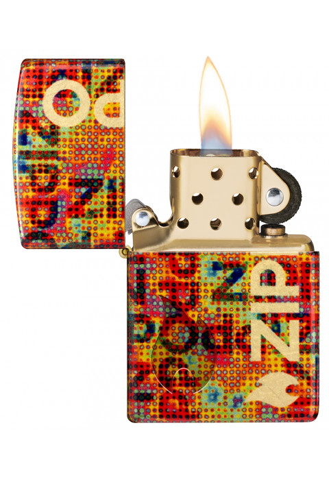 Зажигалка ZIPPO Pixel Fusion 540 Tumbled Brass 46386