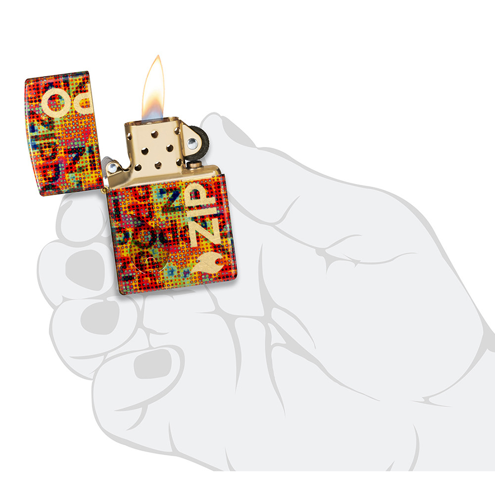Зажигалка ZIPPO Pixel Fusion 540 Tumbled Brass 46386
