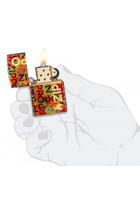 Зажигалка ZIPPO Pixel Fusion 540 Tumbled Brass 46386