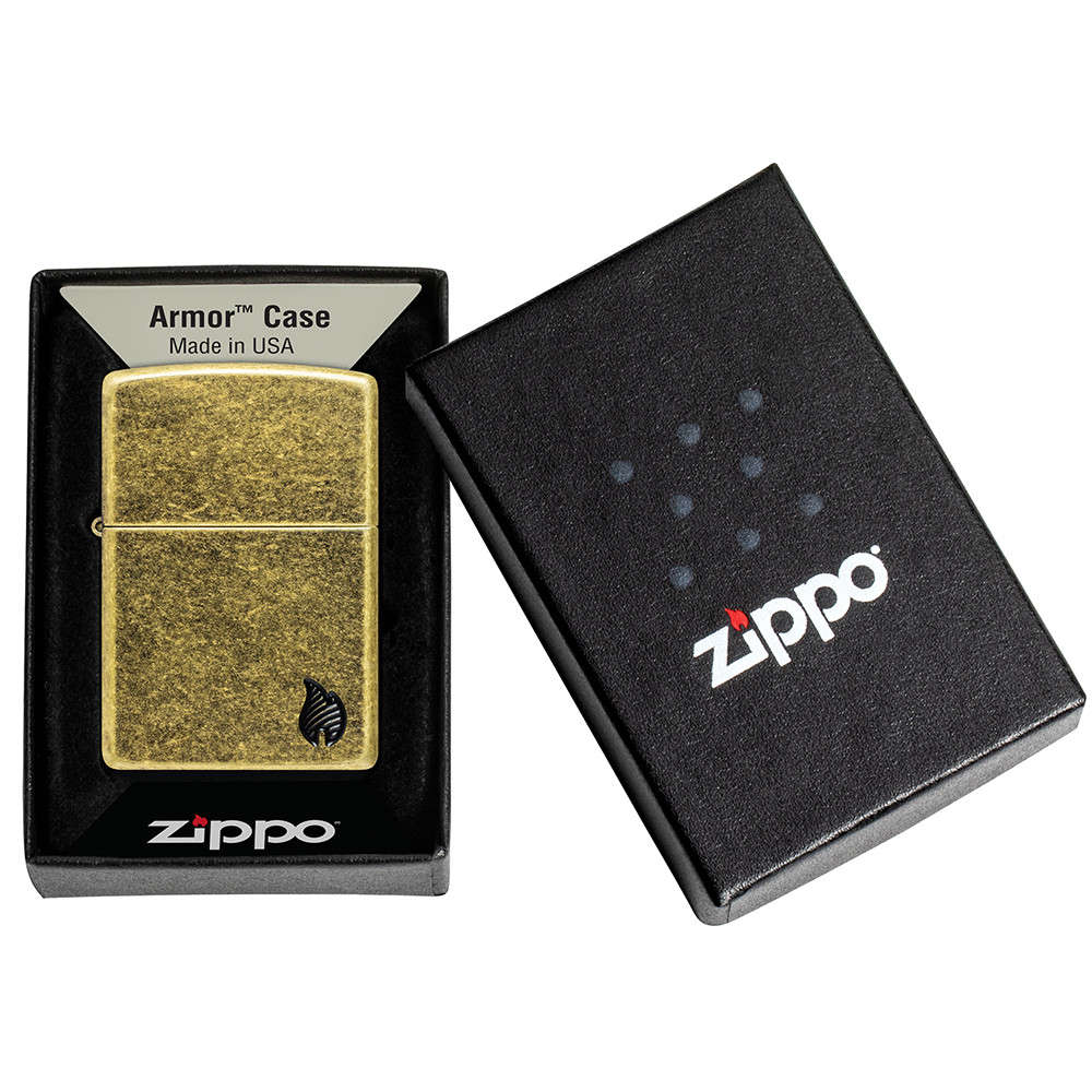 Зажигалка ZIPPO Armor® Flame Antique Brass 46400