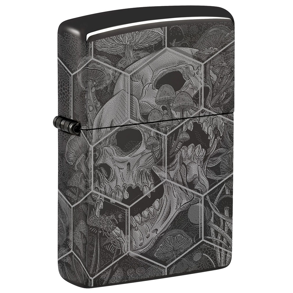 Зажигалка ZIPPO Mushroom Skulls High Polish Black 46425