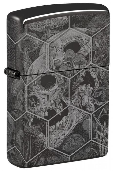 Зажигалка ZIPPO Mushroom Skulls High Polish Black 46425