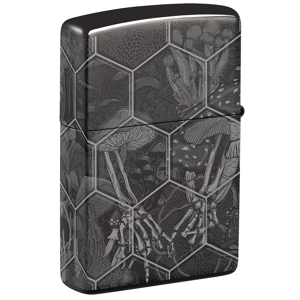 Зажигалка ZIPPO Mushroom Skulls High Polish Black 46425