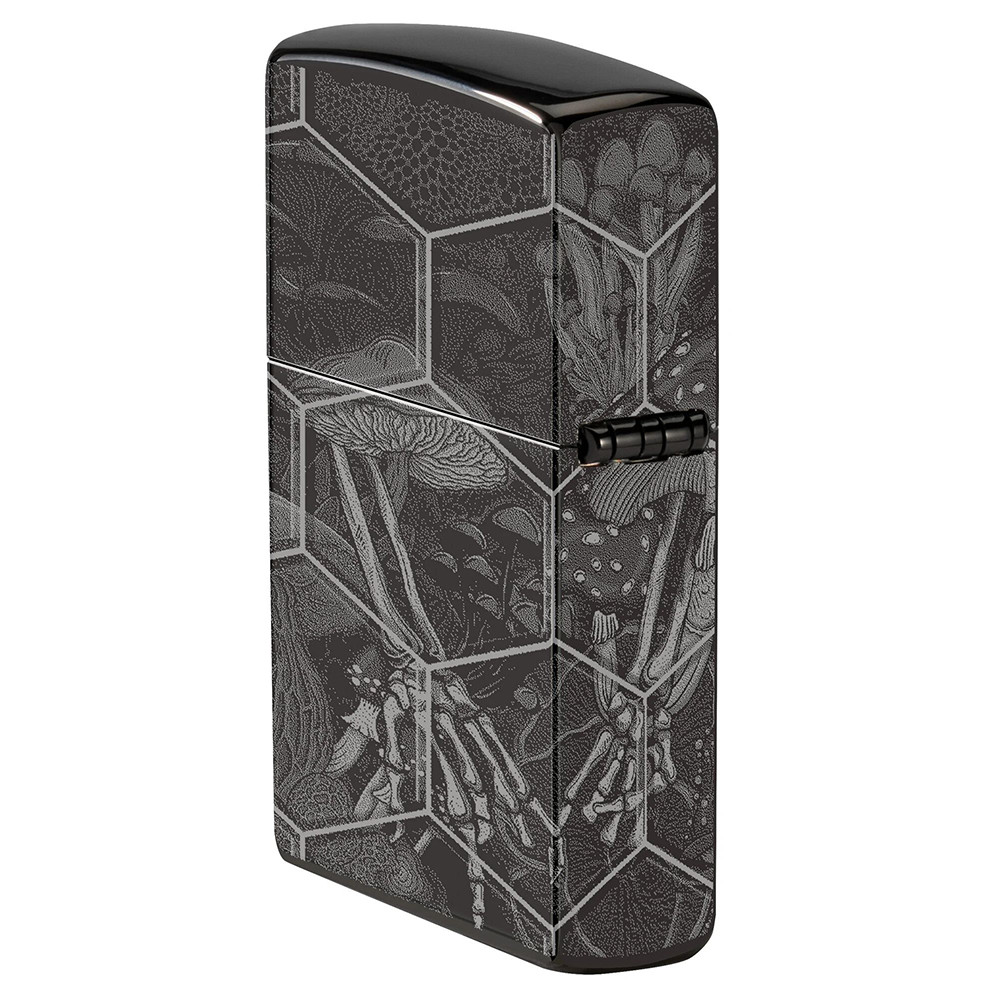 Зажигалка ZIPPO Mushroom Skulls High Polish Black 46425