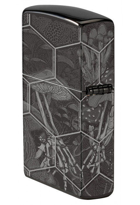 Зажигалка ZIPPO Mushroom Skulls High Polish Black 46425
