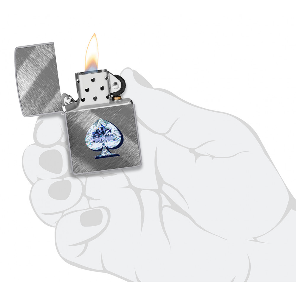 Зажигалка ZIPPO Gleaming Spade Design Diagonal Weave 46472