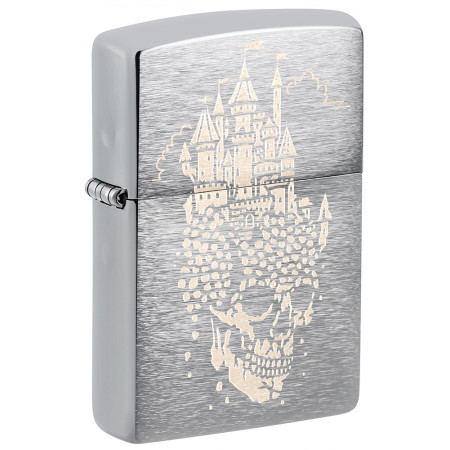 Зажигалка ZIPPO Skull Castle Design Brushed Chrome 46477