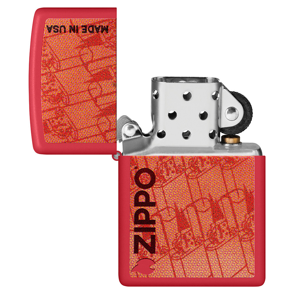 Зажигалка ZIPPO Made in USA Design Red Matte 46487