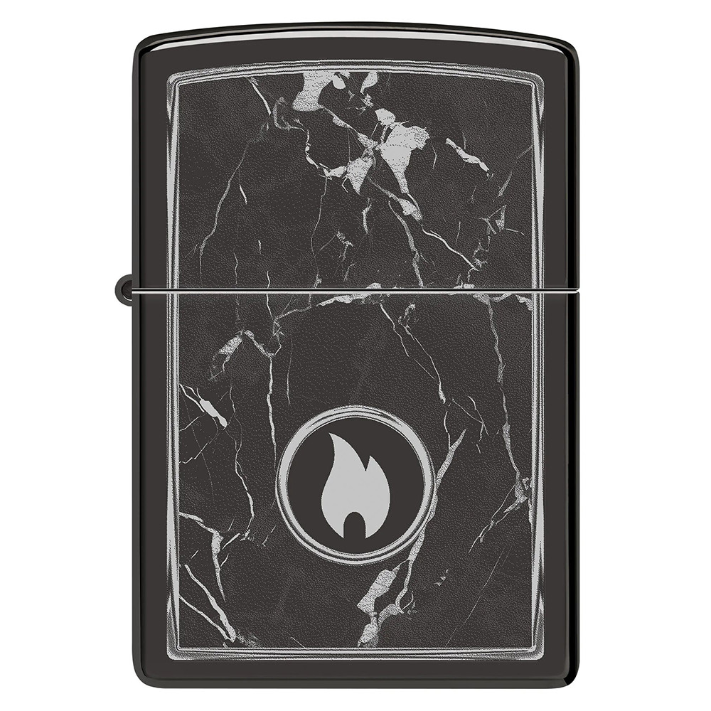 Зажигалка ZIPPO Marble Flame High Polish Black 46571