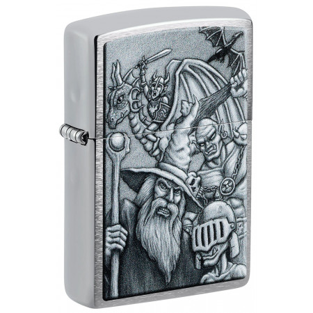 Зажигалка ZIPPO Mystical Beings Design Brushed Chrome 46579