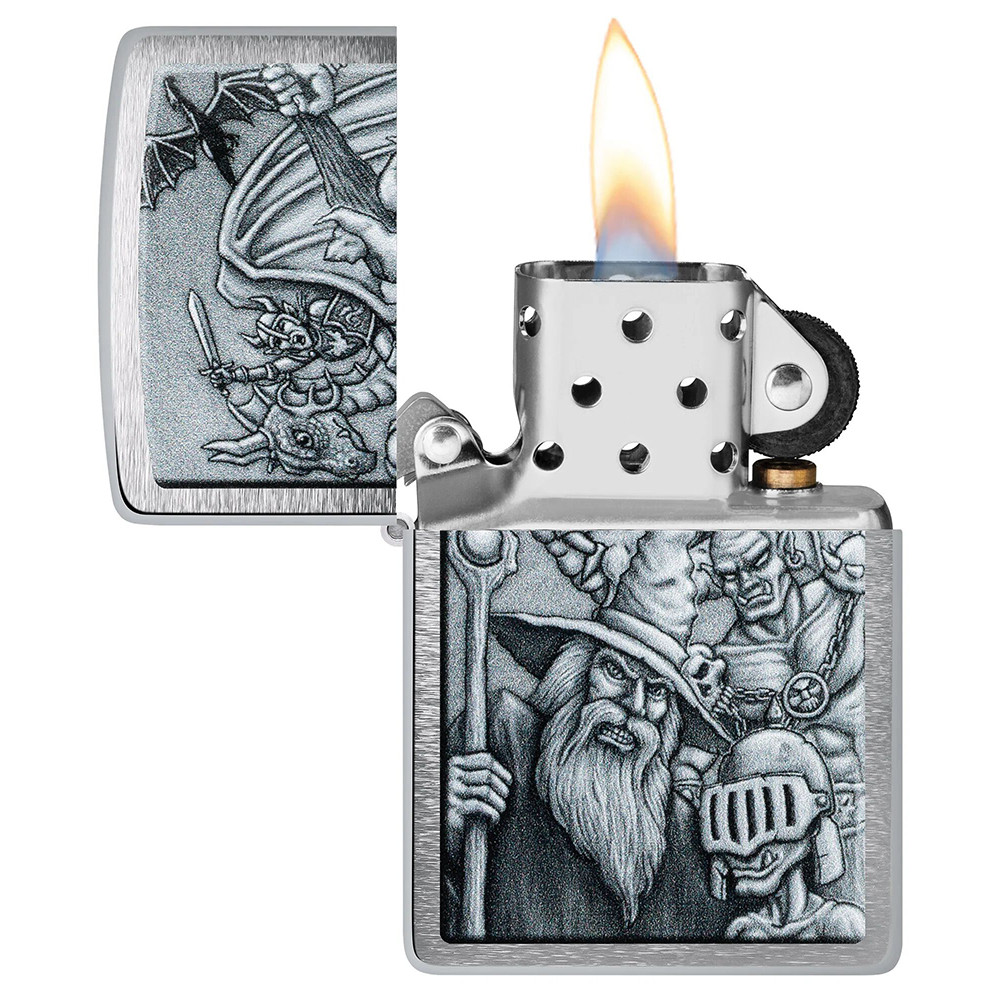 Зажигалка ZIPPO Mystical Beings Design Brushed Chrome 46579