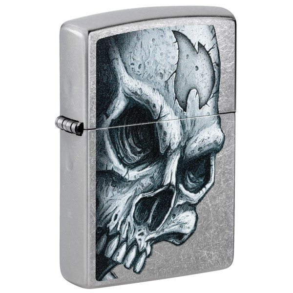 Зажигалка ZIPPO Skull and Flame Street Chrome 46587