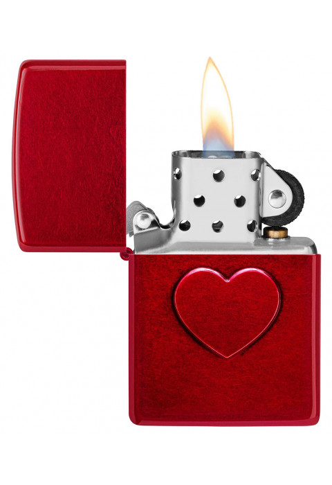 Зажигалка ZIPPO Stamped Heart Design Candy Apple Red™ 46588