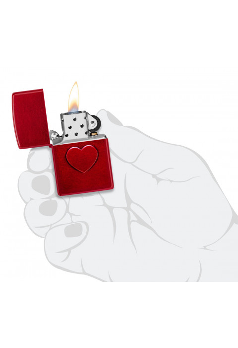 Зажигалка ZIPPO Stamped Heart Design Candy Apple Red™ 46588