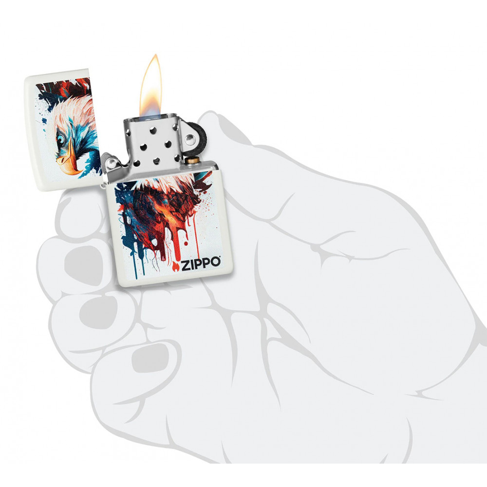 Зажигалка ZIPPO Painted Eagle Design White Matte 46692